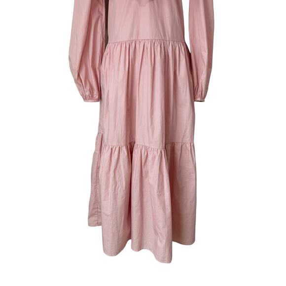 ENGLISH FACTORY Pink Tiered Dress Size Medium Midi - Picture 8 of 16